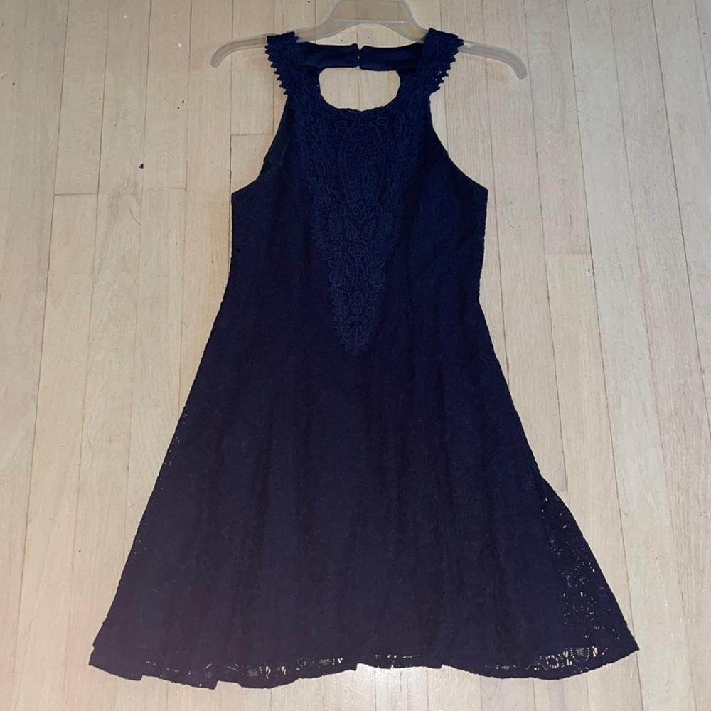 Juniors Navy blue Halter dress